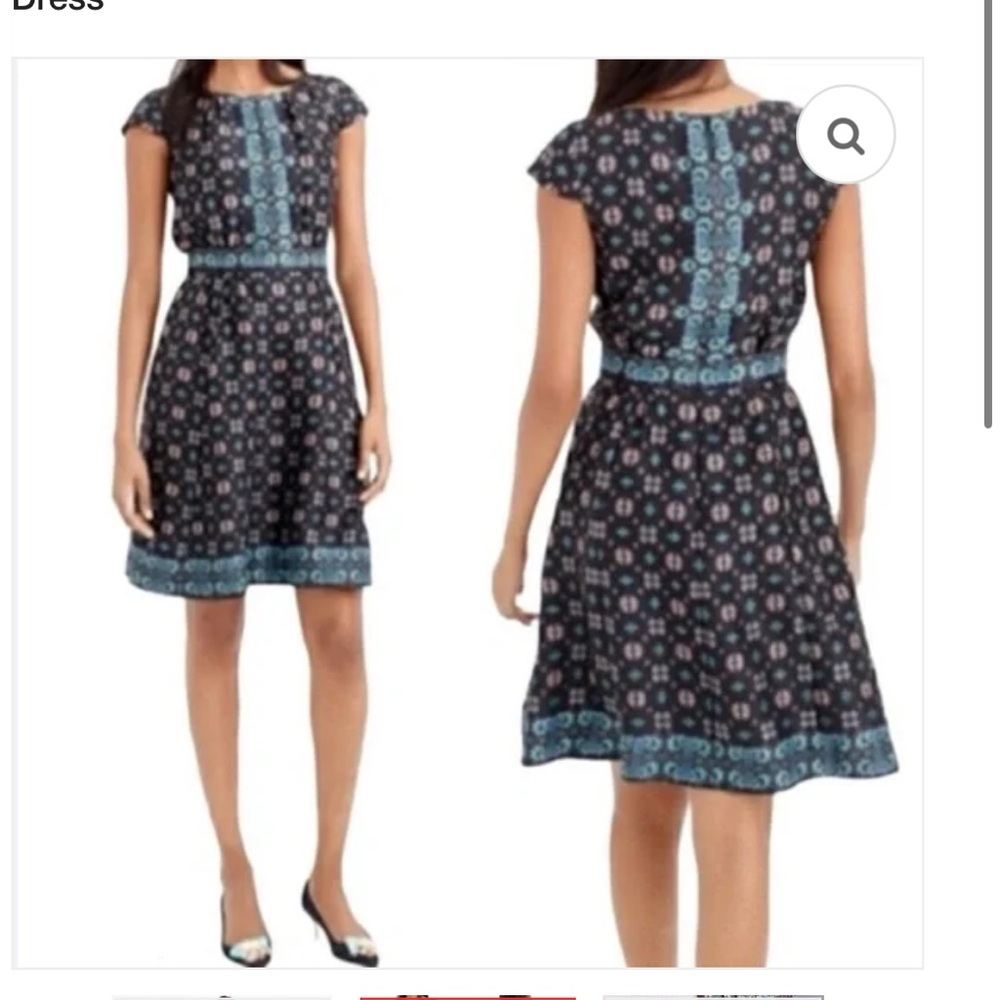 J Crew Cap Sleeve Mirrored Floral Silk Dress Sz 6